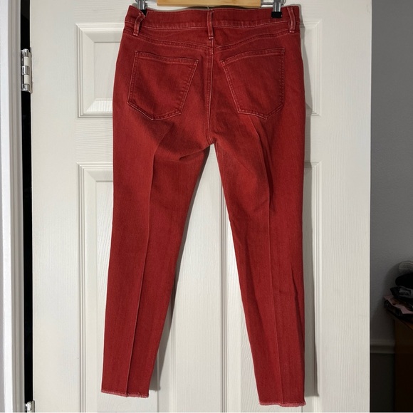 Ann Taylor Women’s 8 Petite Skinny Jeans Red Raw Hem High Waist Casual Valentine - Picture 3 of 10